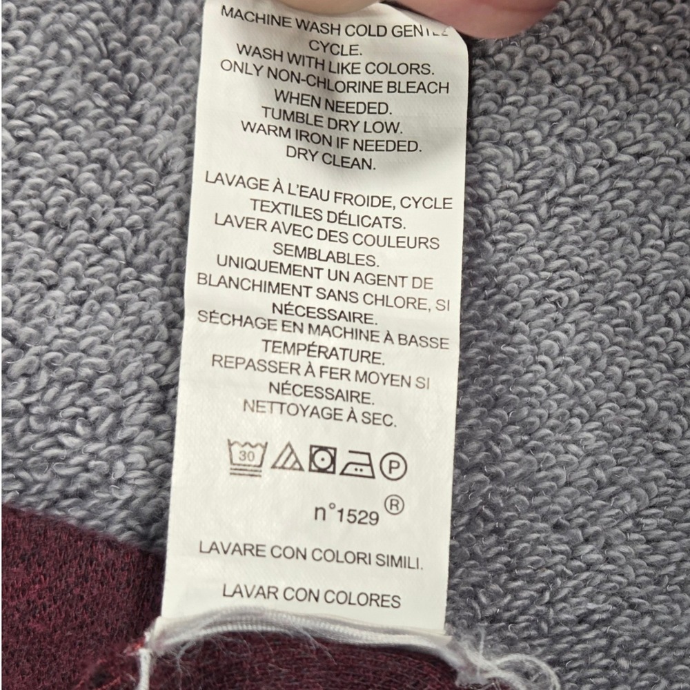 Polo Ralph Lauren Men's M Quarter Zip Pullover Sweater Burgundy Cotton Rayon - Picture 11 of 13